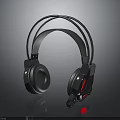 Modern Over Ear Headphones With Sleek Design Red Accents And Glossy Finish