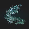 Green Diamond Shaped Pieces Chandelier With Flowing Design And Sparkling Lights