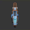 Blue And Orange Modern Motorcycle With Orange Frame Black Seat And Orange Wheels