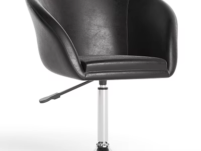 Modern Black Leather Office Chair With Adjustable Height And Swivel Base Design 3d model