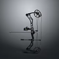 Modern Compound Bow Weapon With Black Frame Pulley System And Sights 3d model