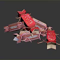 Festive Colorful Candy Treats With Red Striped Packaging And Bow Decorations