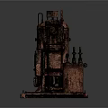 Rusty Industrial Mechanical Equipment With Complex Structure Motor And Base