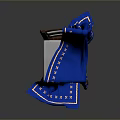 Wooden Chair Covered With Blue Cloth Adorned With White Star Patterns