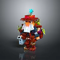 Pixel Art Train Creation With Red Hat And White Beard Character In Game Style Design
