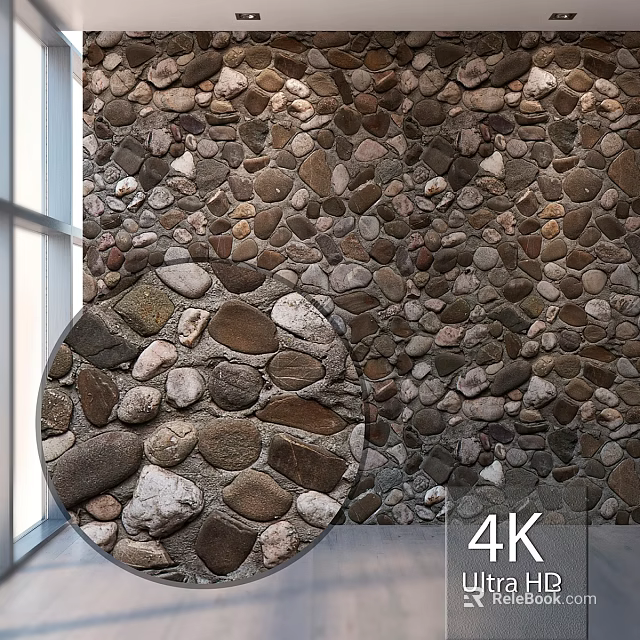 Natural Stone Wall Construction With Irregular Rock Texture And 4K Detail 3d model 