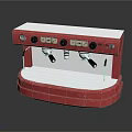 Red Espresso Coffee Machine With Dual Spouts Control Buttons And Steam Wand