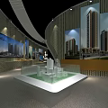 Innovative Exhibition Booth Design With Domed Glass Roof Curved Structure Interior Display Areas Modern Lighting