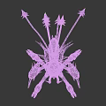Mythical Red Dragon Creature With Spiked Wings And Glowing Yellow Scales