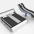 Modern Black And White Bed With Adjustable Frame And Lounge Chair