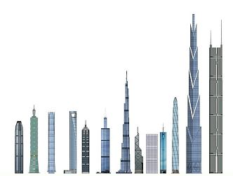 World famous tall buildings 3d model