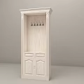 Light Wood Wardrobe With Multiple Paneled Doors And Classic Design Elements 3d model
