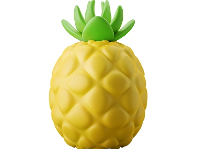 Modern pineapple fruit cartoon glass 3d model