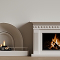 Folia modern fireplace flame stove 3d model