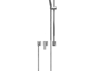 Sleek Modern Stainless Steel Bathroom Shower System With Handheld Rainfall Head And Control Valve 3d model