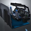 Spaceflight Simulator Cockpit With Astronaut Training Control Panel And Digital Displays