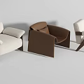 Modern Accent Chairs Featuring Beige Brown White Upholstery And Wooden Armrest Designs