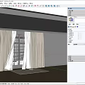 Elegant Double Layer Curtains With Sheer White Panels And Beige Drapes By Window 3d model