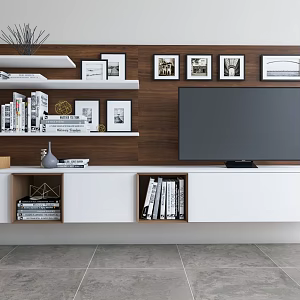 Modern TV Background Cabinet 3d model