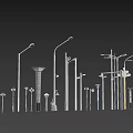 Various Outdoor Lights Including Street Lamps And Decorative Light Poles In Modern Styles