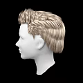 3D Human Head Model With Blonde Short Hair And Detailed Facial Features