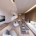 Modern Hotel Guest Room With Wooden Ceiling Large Bed White Sheets Sofa And Wooden Flooring