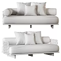 Modern Comfortable Double Seater Sofa With Printed Upholstery And Various Stylish Soft Decorative Throw Pillows