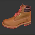 Classic Yellow Work Boots with Black Collar Leather Construction and Rubber Sole