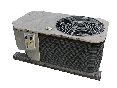 Industrial Cooling Equipment Featuring Metal Casing Top Mounted Fan Heat Sink Fins And Support Brackets 3d model