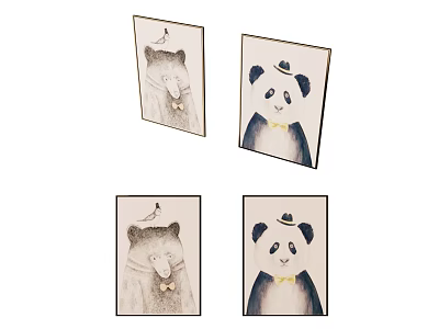 Modern Animal Painting Hanging Painting on the Wall 3d model