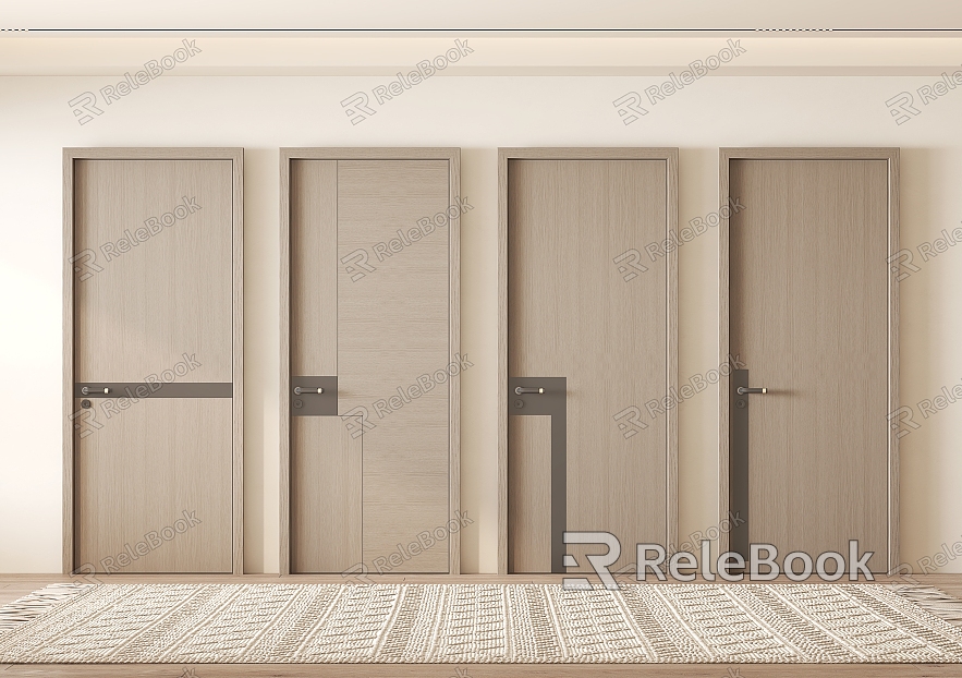 Modern swing door interior door single door solid wood door model