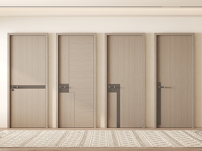 Modern swing door interior door single door solid wood door model