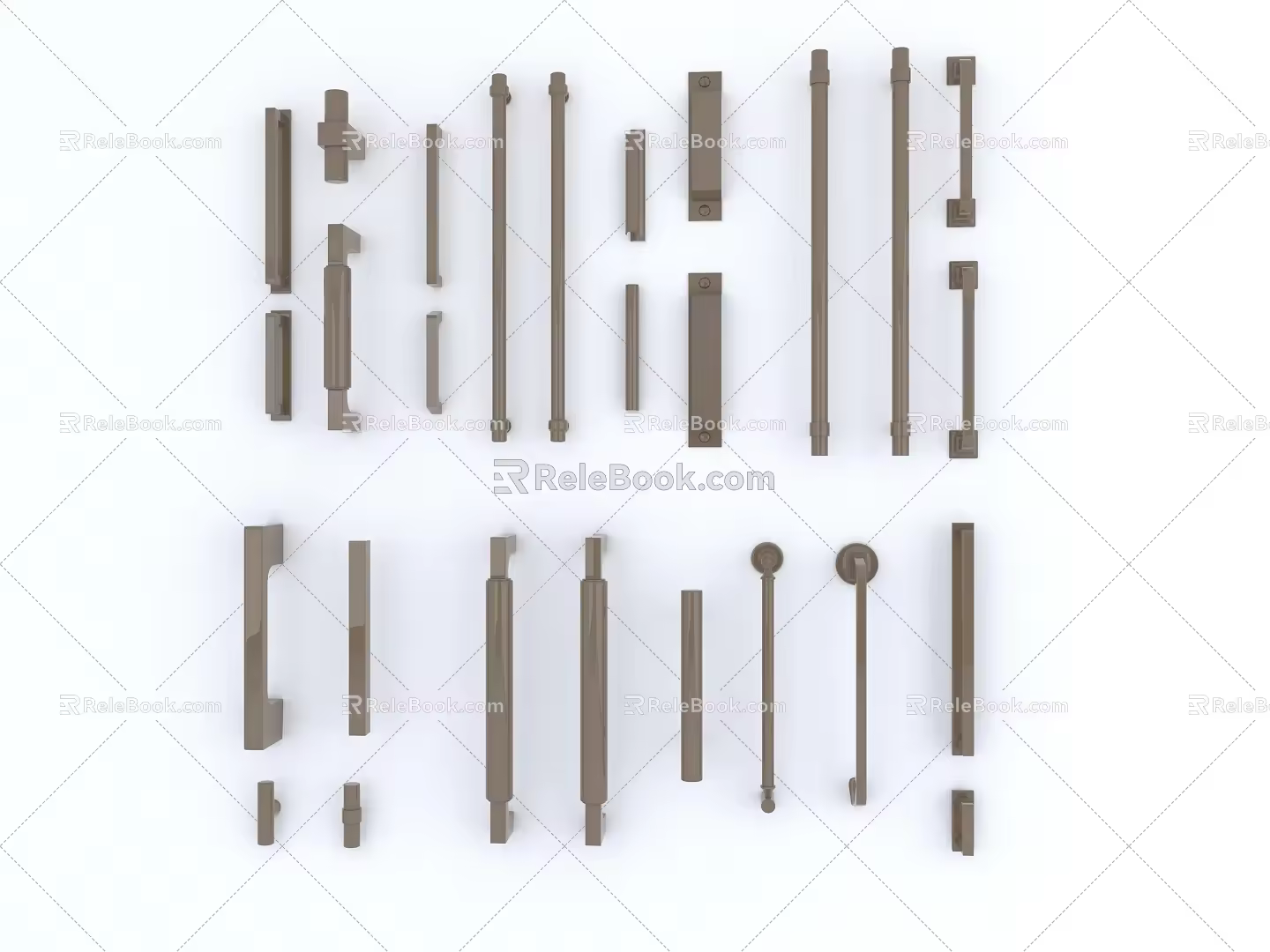 Modern door handle handle 3d model