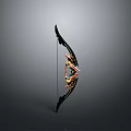 Traditional Decorative Bow With Golden Dragon Pattern And Black Red Accents For Collection