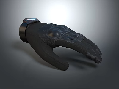 Black Decorative Hand Ornament With Skull Pattern And Wrist Control Unit 3d model