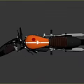 Vintage Orange And Black Motorcycle Featuring Classic Leather Seat And Retro Body Design