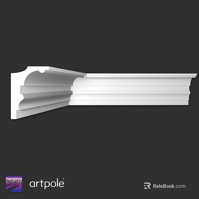 White Architectural Decorative Component With Layered Design And Smooth Finish 3d model 