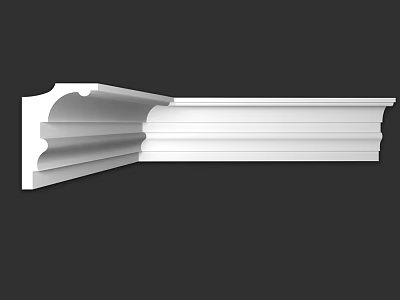 White Architectural Decorative Component With Layered Design And Smooth Finish 3d model