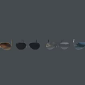 Stylish Aviator Sunglasses With Brown Black Gray Blue Frames And Lenses