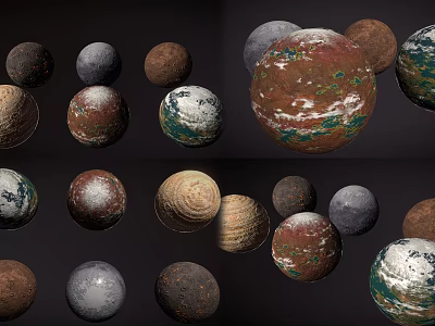 Modern Planet Planet Earth Alien Planet Saturn Pluto Mars Planet 3d model