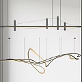 Modern Curved LED Pendant Lights with Sleek Hanging Design and Illuminated Strip