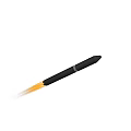 Black Missile Flying With Bright Yellow Flame During Launch Sequence