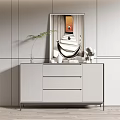 Modern White Entryway Cabinet Console Table With Drawers Decorative Mirror And Metal Legs