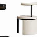 Modern Minimalist Dining Chair With Black Leather Seat And Gold Metal Frame