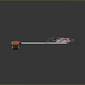 Unique Weapon Design Featuring Orange Blue Components Silver Long Rod Red Spokes And Serrated Wheel