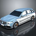 Silver Modern Station Wagon With Black Roof Sporty Rims And Front Grille Design