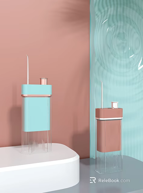 Modern Light Blue And Brown Devices With Transparent Elements And Metallic Accents 3d model 