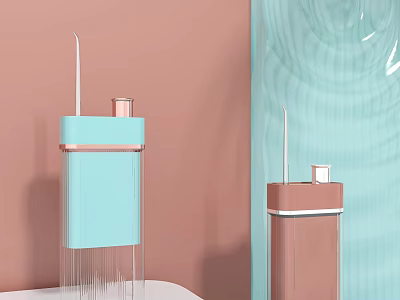 Modern Light Blue And Brown Devices With Transparent Elements And Metallic Accents 3d model
