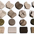 Modern Lazy Sofa Single Sofa Stool 3d model