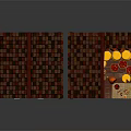 Wooden House Market Stall With Red Tile Roof Orange Fruits Yellow Stacks And Small Items